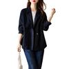 trench coat short small suit, spring and autumn new coat, women's spring suit navy blue top