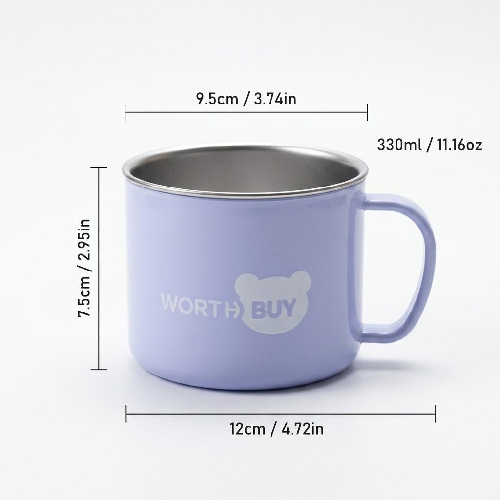 Kawaii 330ml 316 Stainless Steel Coffee Mug with Lid Anti-scald Cute Tea Cups for Kids Women Portable Drinkware Dishwasher Safe