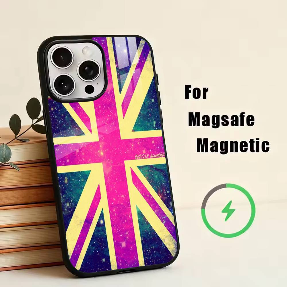 

British National Flag Culture Phone Case For iPhone17,16,15,14,13,12,11 Plus,Pro Magnetic For Magsafe Wireless Charging iPhone15Plus