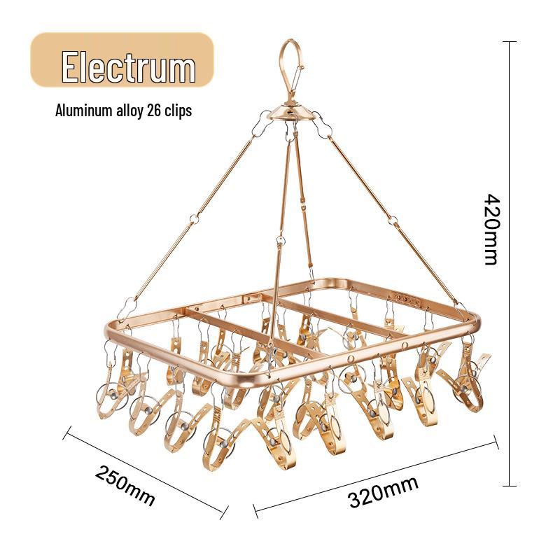 Multi-Clip Aluminum Sock Holder for Drying Clothes, Towels, and Underwear