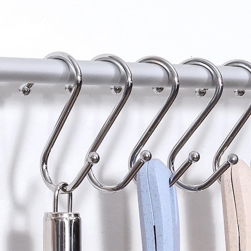 

5Pcs S Shaped Hook Kitchen Household Hanger Storage Holders Organizer Stainless Steel Hooks Bathroom Storage Holder Rack