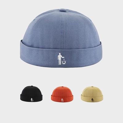 Embroidery Brimless Hats Hip Hop Beanie People Skullcap Street Hat Women Men Sailor Cap Portable Adjustable Cotton Melon Hats