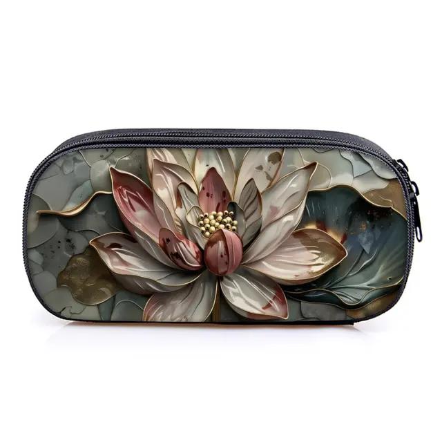 Hot Sales Flower Print Layered Fabric Pencil Case Quality 3D Cartoon Pen Bag Best Gift for Boys/Girls School & Office Use