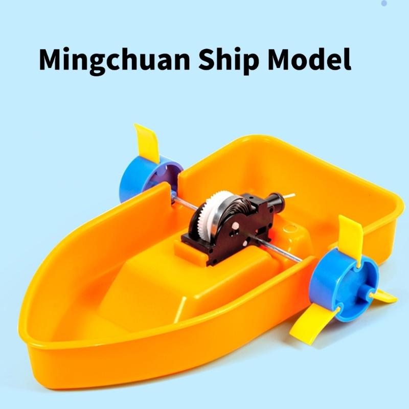 Paddle Wheel Ship Model Assembly Toy Children Educational Toy for School Science Lesson and Parent Child Activities