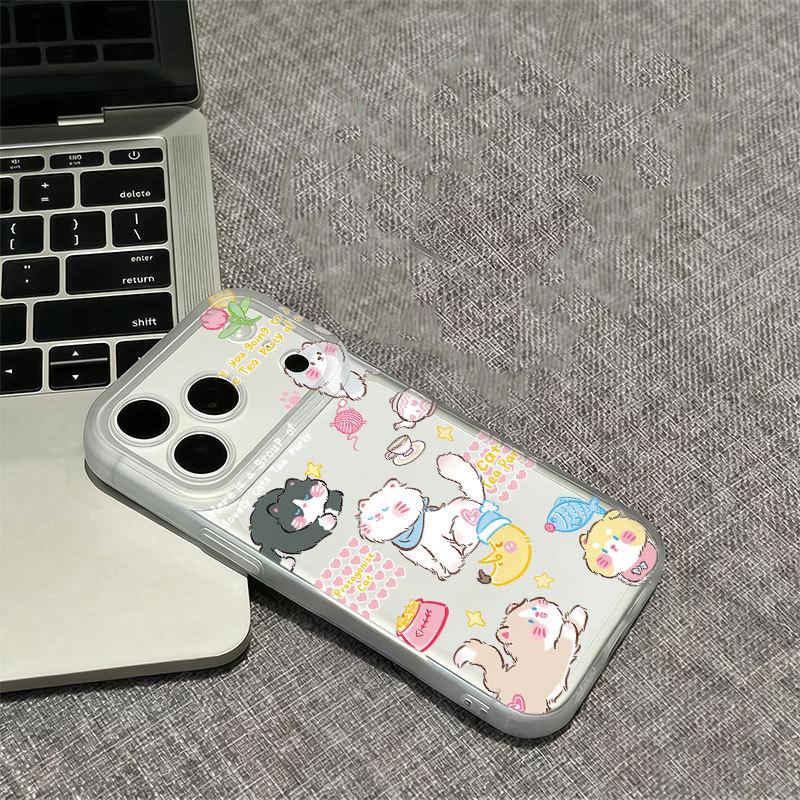 Eye-catching Apple 17 Pro Max Drop-Proof Soft Case with Camera Button - Cartoon Design