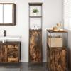 VidaXL Meuble de salle de bain avec étagères chêne fumé 36x35x165 cm, armoire de rangement de salle de bain, armoire de 861909