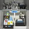 Kitchen Storage Rack, Lower Sink Sorting, Sliding Pull-out Cabinet Sorting Rack, For Kitchen Bathroom Refrigerator Cabinet Organization Rack