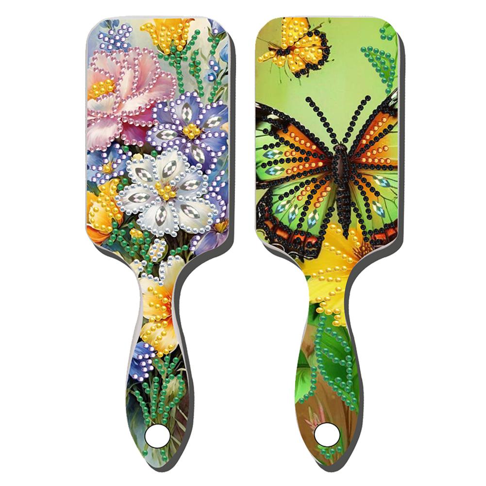 2pcs Diamond Comb Hair Brush DIY Craft Supplies Diamond Painting Hair Brush Crystal Diamond Hair Brush for Women