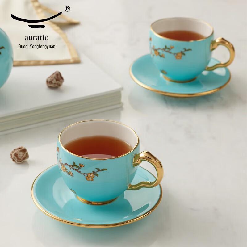 Yongfengyuan Guoci Madam s Porcelain West Lake Blue Tea/Coffee Cup Set