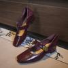 Superficie morbida può essere indossata due volte~ scarpe Mary Jane con tacco spesso da donna bocca chiara fibbia a una parola cinturino scarpe singole primavera e autunno