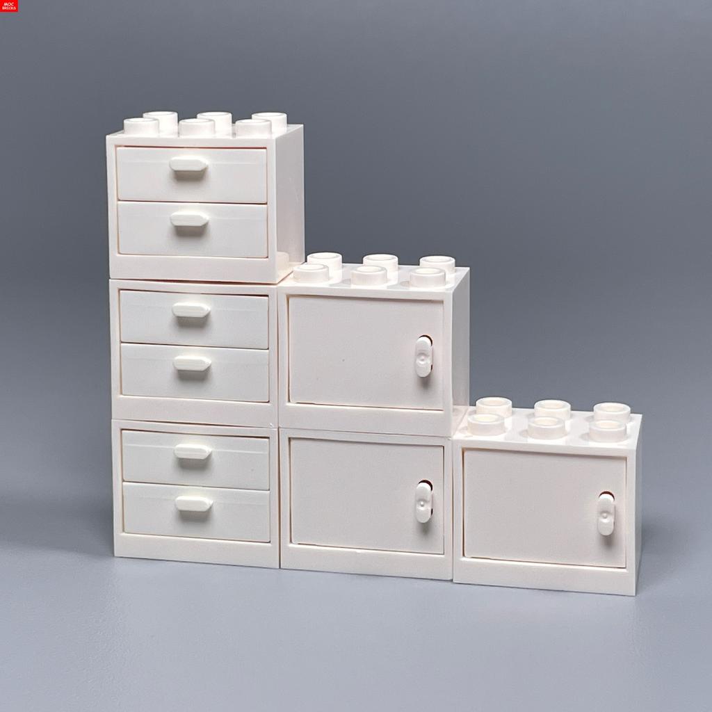 MOC Blocks Box Cupboard Container 2x3x2 Cabinets Assembles Particles 4532 4533 City House Construction Bricks Parts