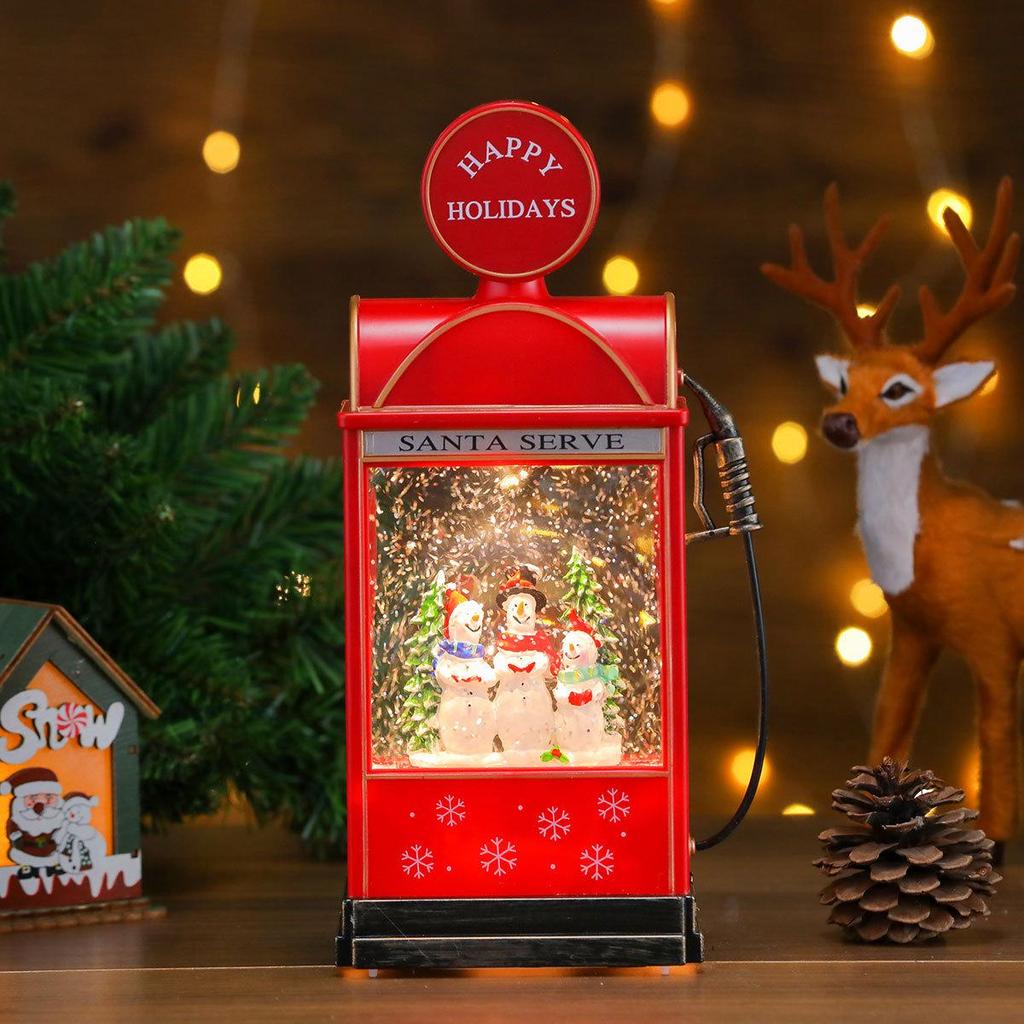 Musikalische Weihnachtsdekorationen mit Licht in verschiedenen Stilen: Telefonzelle & Orkan-Öllampen