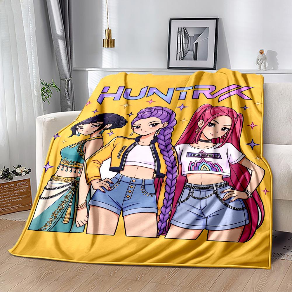 Galactic Fashion Heroes Blanket Durable Comfort Suitable for Office Seaside Bedding All-Season Use Digital Print