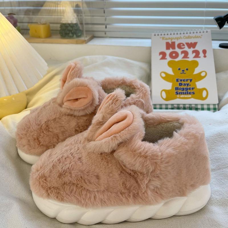 

Женская зимняя обувь Домашняя повседневная плюшевая теплая обувь Милая мультяшная обувь для спальни 40-41 розовый