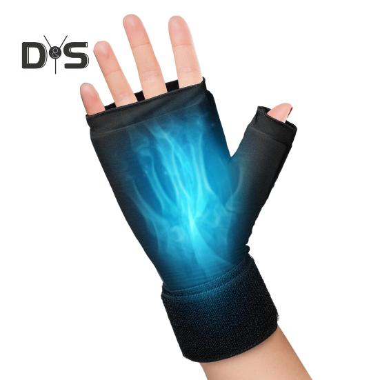 

Перчатка для холодного пакета для запястного канала, пакет для холодной и горячей терапии с гелем, охлаждающий пакет для запястья, для восстановления после операции, артрит рабочих рук чёрный