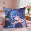 Ganyu Genshin Impact Cushion Cover Square Short Plush Pillow Case Living Room Sofa Home Decor Funda X