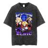 Magliette Lavate Anime Fullmetal Alchemist Edward Elric Alphonse Elric T-Shirt Uomo Donna Moda Casual Magliette Oversize Top