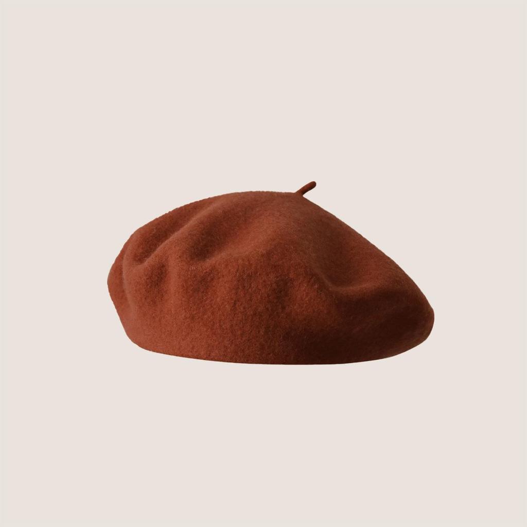 Vintage Wool French Beret for Women Solid Fashion Simple Casual Beret Solid Classic Breathable Soft Comfortable Hat for Fall Winter