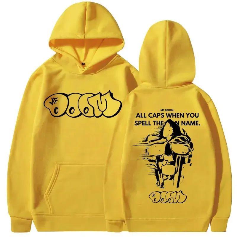 Rapper Mf Doom Madlib Madvillain Metal Mask Graphic Hoodie Harajuku Hoodie Men Vintage Sweatshirts Streetwear Y2K Regular Fit