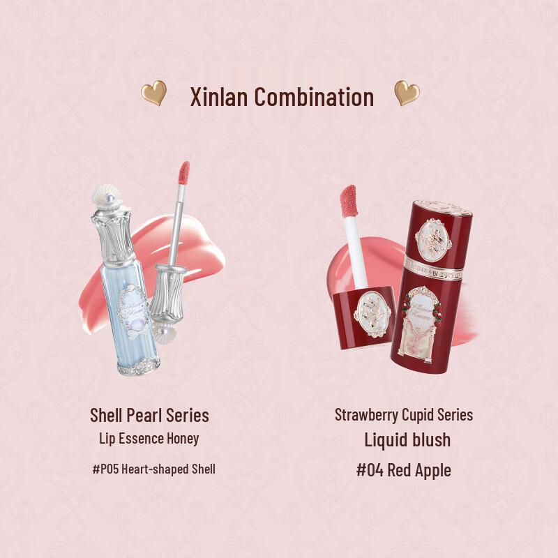 Flower Knows Shell Pearl Lippen-Serum & Strawberry Cupid Flüssig-Rouge Set