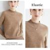 Women's Slim-Fit Autumn Sweater, Fashionable Half-High Neck, Versatile Pure Wool for Layering or Outerwear, Skin-Friendly.