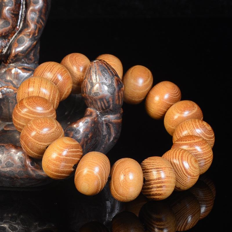Bracelet Abaque Bois de Santal Rouge, Vert et Violet avec Perles de Jujube et Espaceurs Articulés en Bambou - Design Unisexe