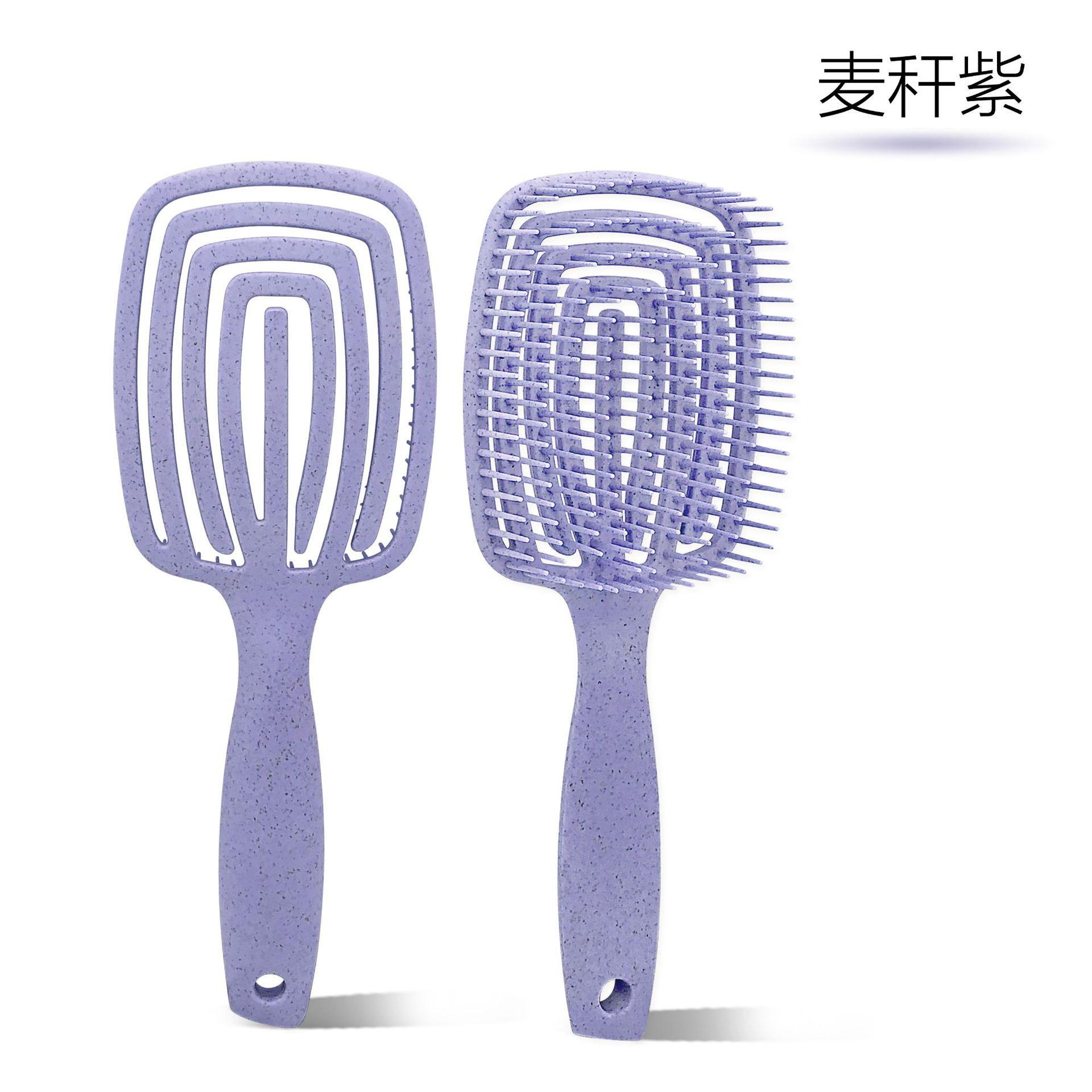

Popular women s high cranial top large curved comb wheat straw ribs comb fluffy elastic styling comb massage comb фиолетовый