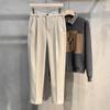 Suit Pants, Cropped Pants, Men's, Light Luxury Business, Slim Fit, Small Leg Pants, Stretch Waist, Casual Pants, Professional Men's Clothing