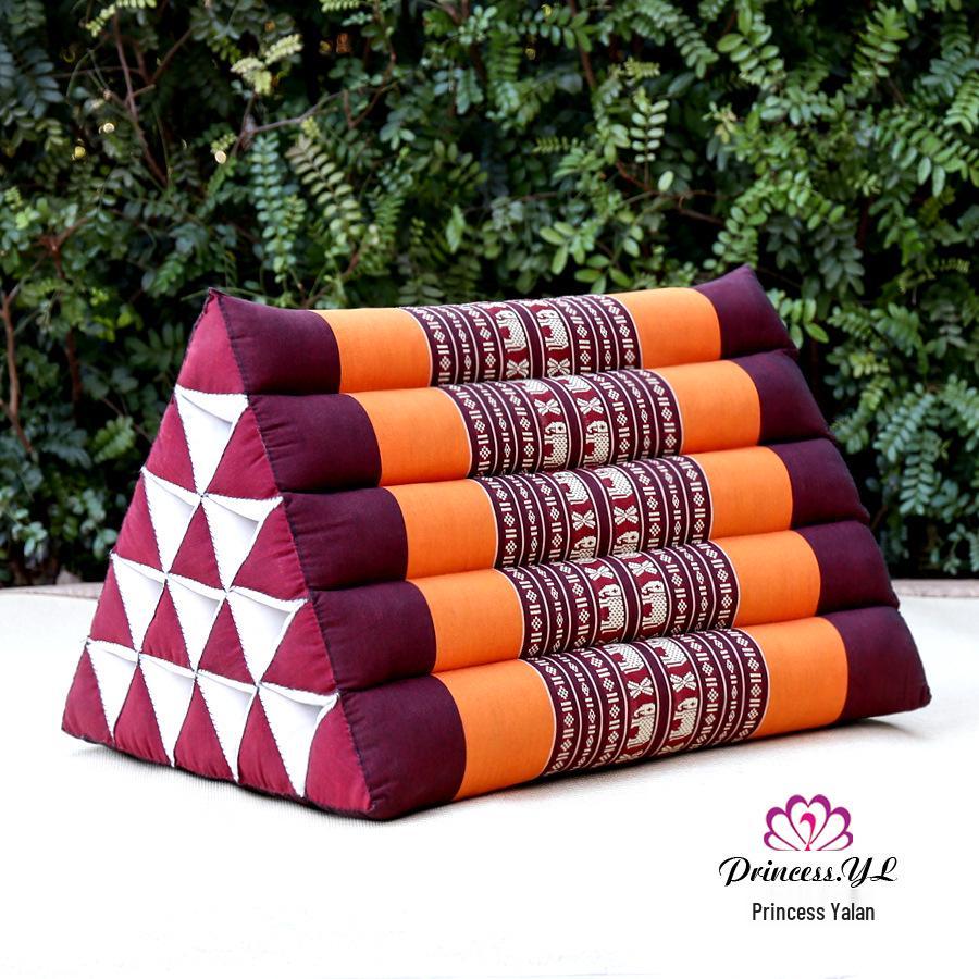 Thailand Triangle Tatami Cushion: Kapok Lumbar Pillow & Sofa Back Support.