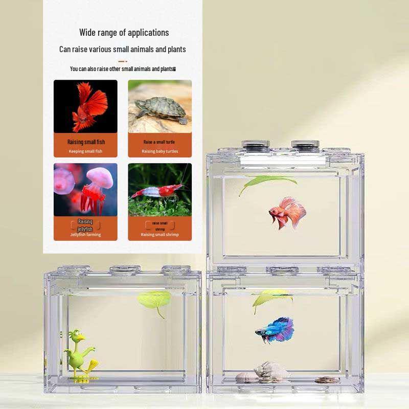 Creative Douyu Small Desktop Fish Tank with Light and Acrylic Aquascaping