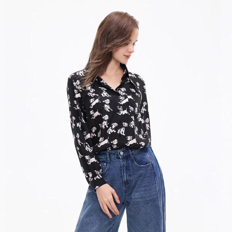 Shetu Women s Loose Long-Sleeve Fashion Cropped Shirt S