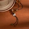 Butterfly Fringed Beaded Long Braided Rope Necklace, Retro Bohemian Temperament Sweater Chain For Women