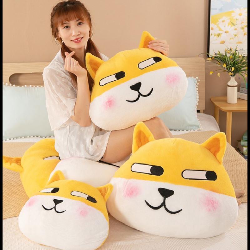 Dog Head Funny Plush Toy Cushion Animal Stuffed Dolls Home Decoration Pillow Kid