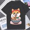 Funny Shiba Inu Graphic Cartoon  T Shirt Short Sleeve Humor Japanese Dog Printed  T-shirt Casual Streetwear Soft Tshirts