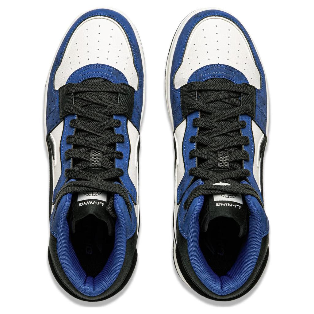 New LiNing Tianji Soft Hi Non-slip Lightweight Mid-Top Skateboard Shoes Men's White Blue Black AGCU367-6