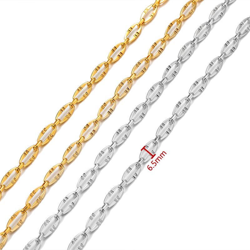6.5mm Stainless Steel O-Link Handmade Hip Hop Men's Chain - DIY Jewelry Accessory