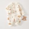 Newborn Baby Clothes Warm Cotton Quilted Romper Long Sleeve Infant Onesie Autumn Winter Thickened Outfit