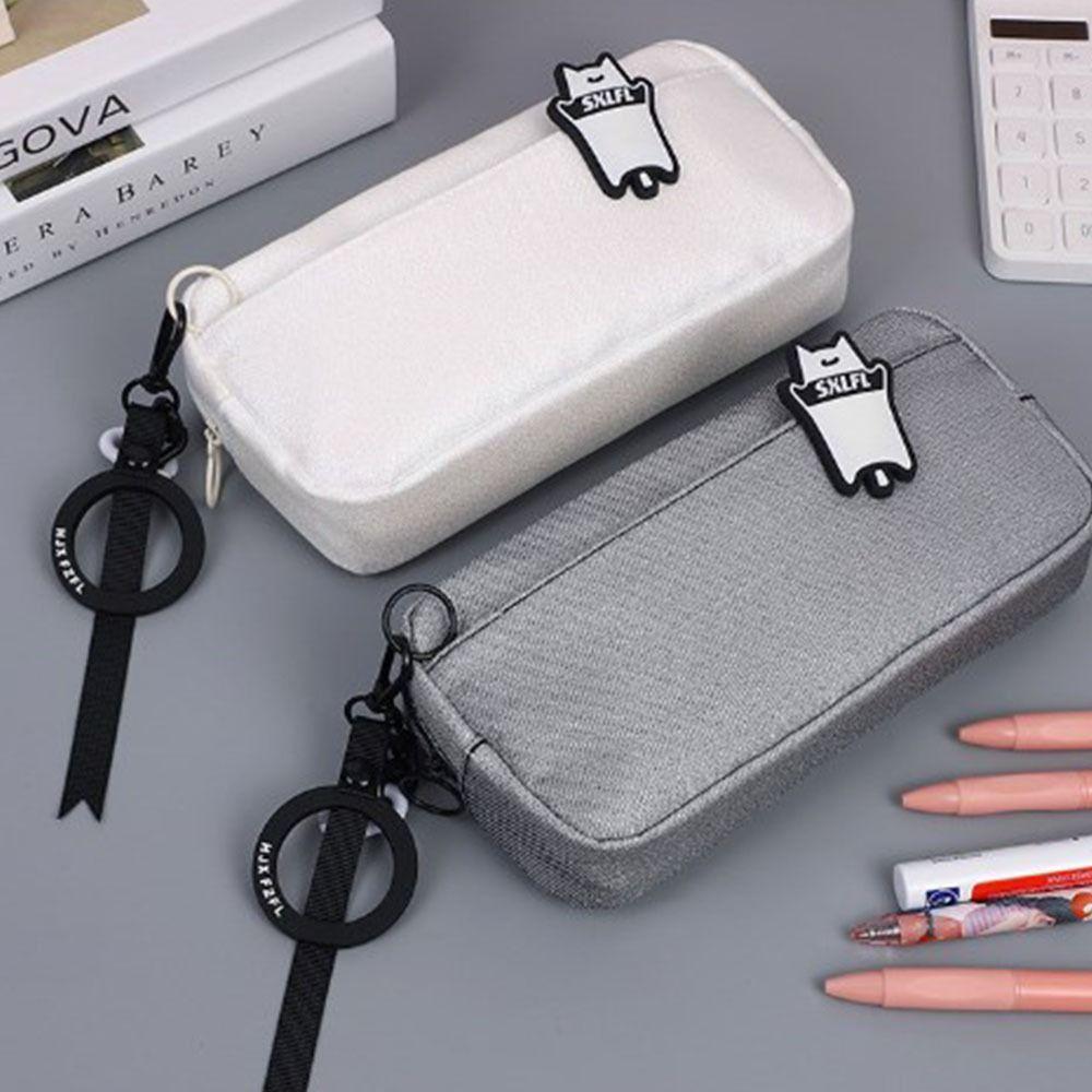 

Canvas Simple Pencil Bag Large Capacity Stationery Pencil Pouch Creative Boy Pencil Case Kids
