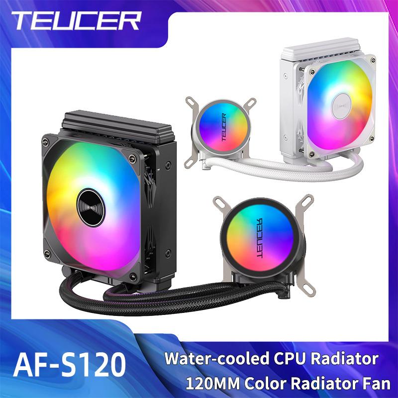 TEUCER AF-S120 Water Cooler 120mm RGB Fan Liquid Heatsink Integrated Radiator Cpu Cooling for Intel LGA115x 1200 1700 2011