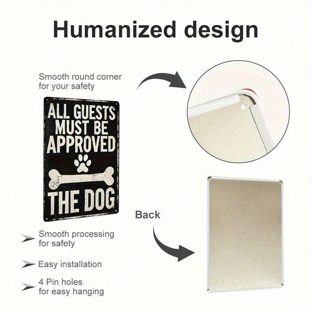 Metal Poster Wall Art, Custom Metal Sign for Entryway, Funny Dog Permission Sign, Home Decor
