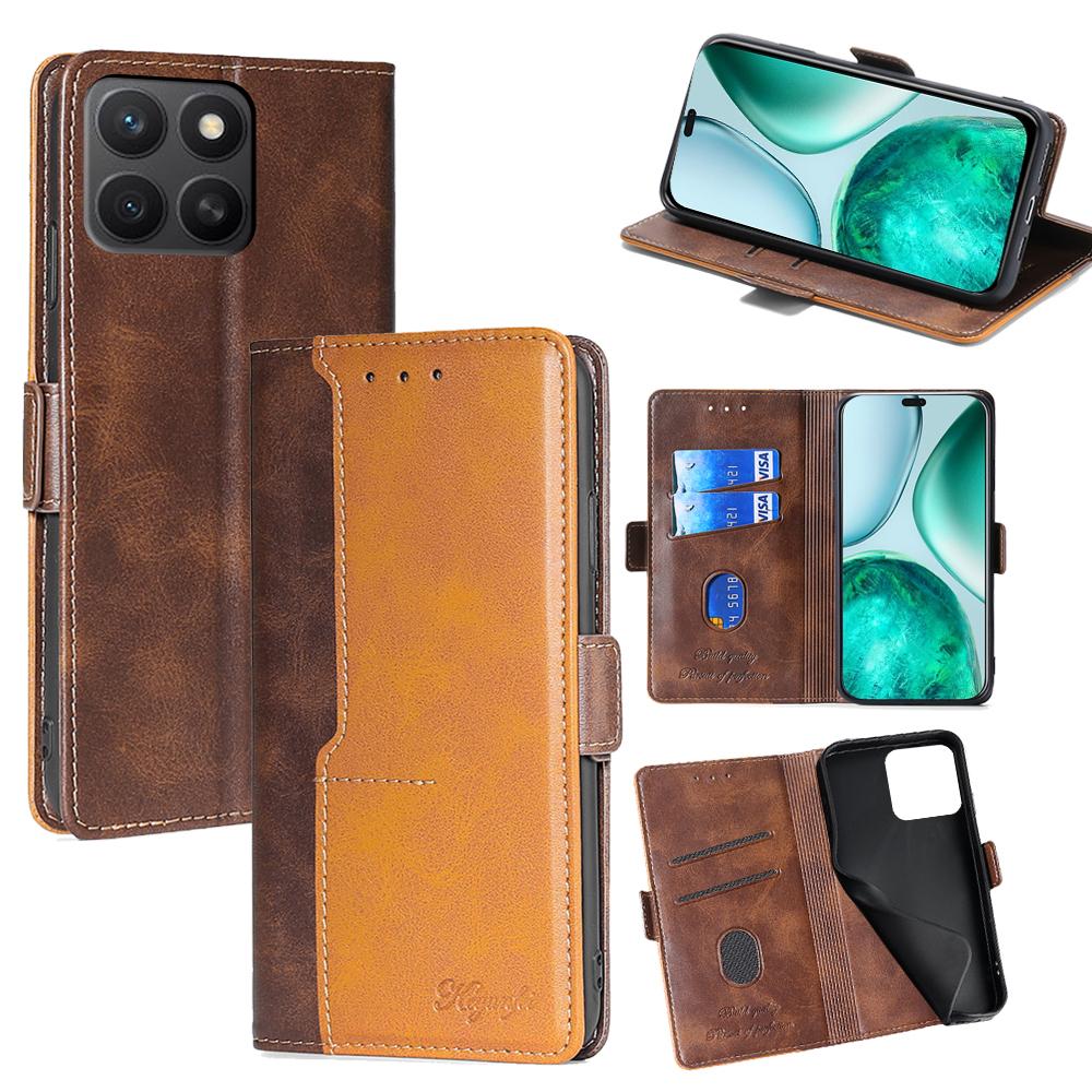 

For Honor X8c 4G Case Contrast Color Wallet Leather Phone Cover F