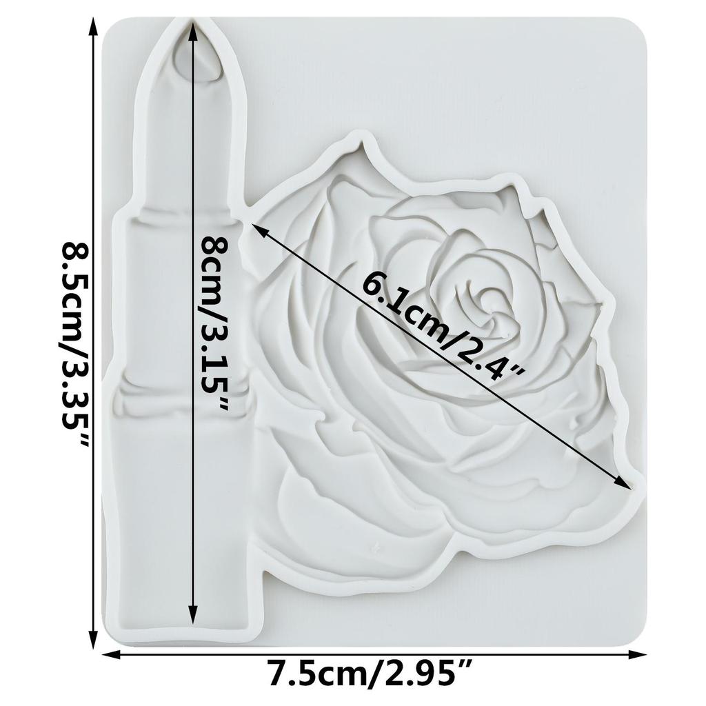 Rose Lipstick Silicone Molds Lipstick Fondant Mold Cake Decorating Tools Cupcake Topper Candy Chocolate Gumpaste Mold