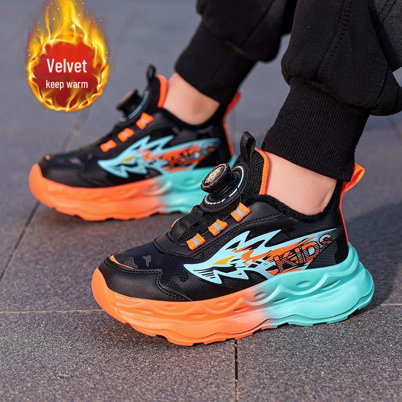 

Boys Leather Waterproof Autumn Sports Shoes: Double Cotton Warm, For Kids & Youth Running Size 28