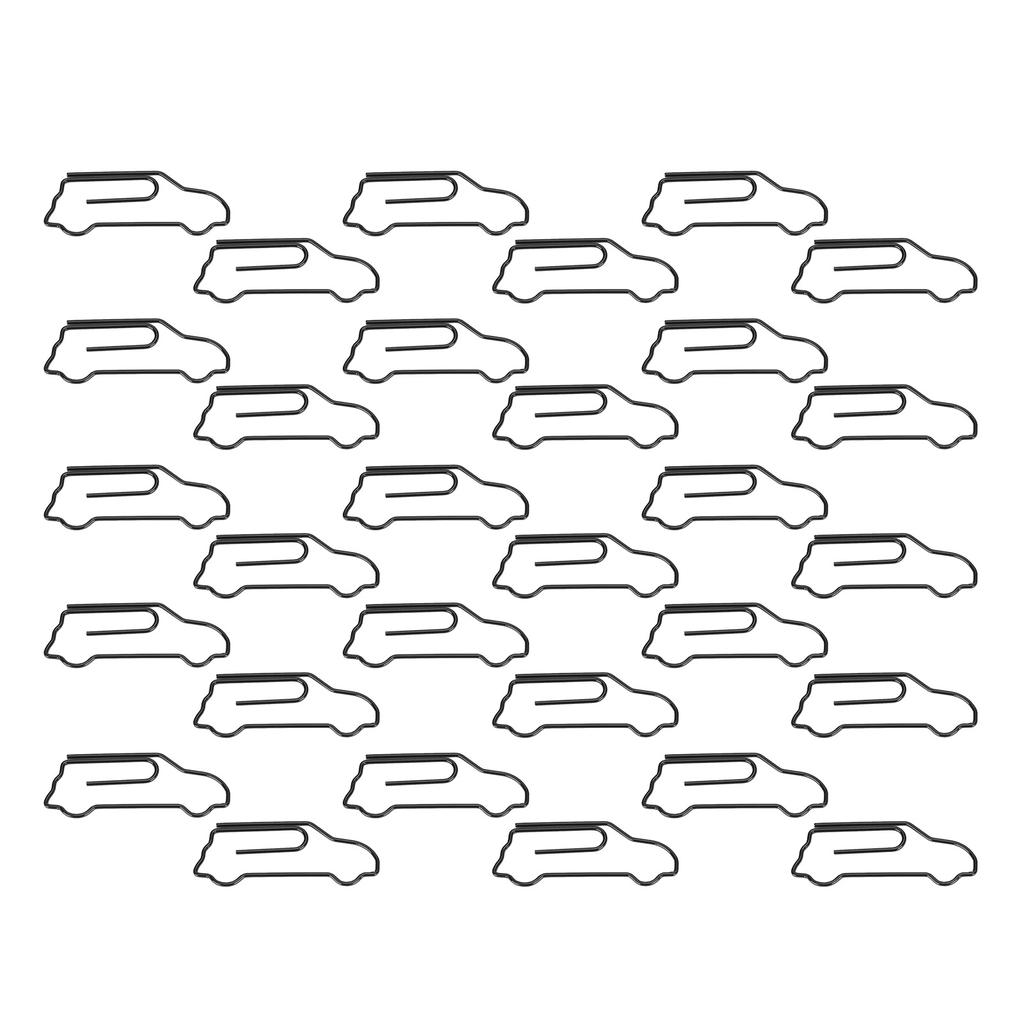 30Pcs Assorted Paperclip Car Shape Creativity Metal Modeling Craft Decoration Supplies Black