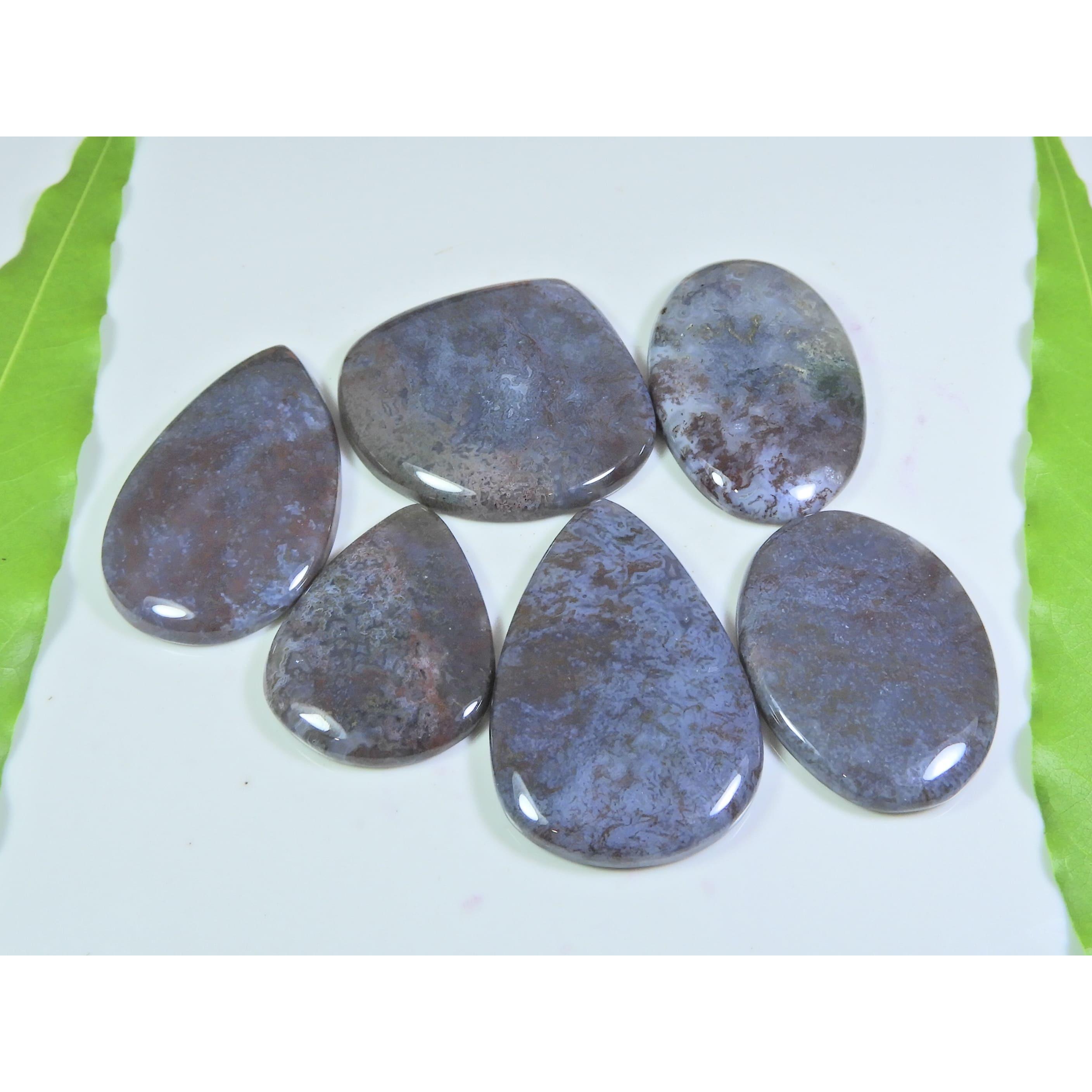 

363 карата. Натуральный Моховой Опал Агат Микс Кабошон Свободный Драгоценный Камень 06 Шт Лот A-558