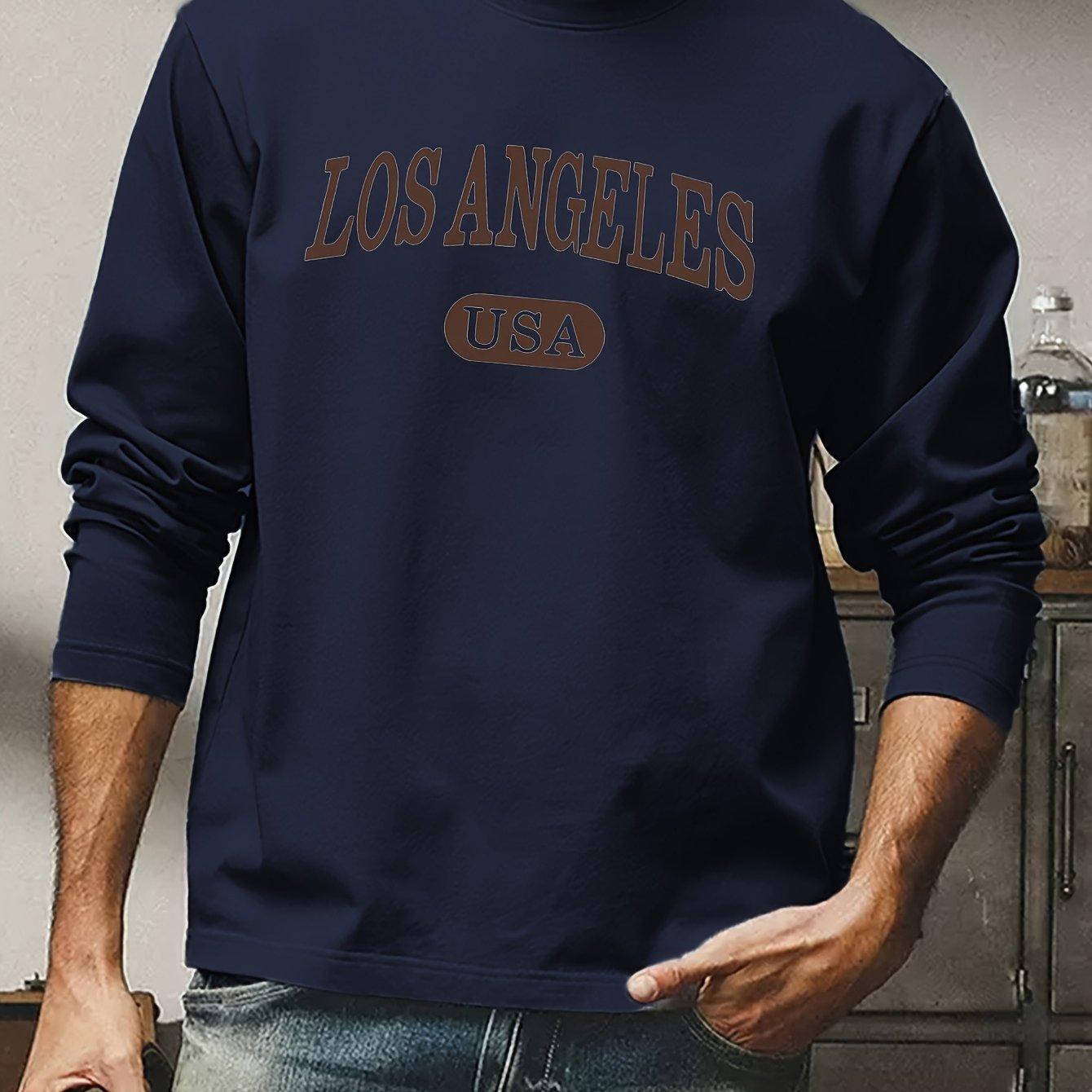 

Spring and Autumn Round Neck 3D Boston Letter Printed Top Fashionable Casual Long Sleeved Men s T-shirts S