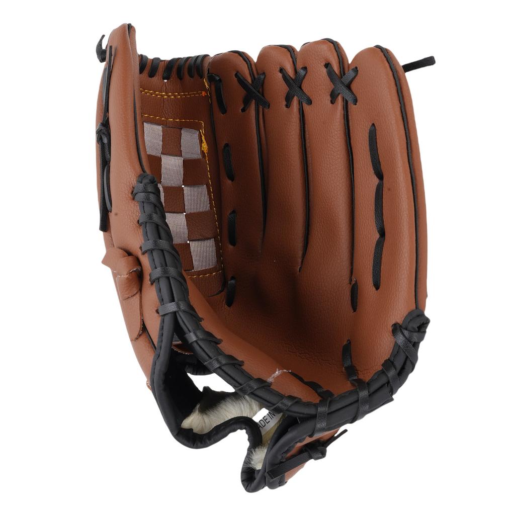 Sport Baseballhandschuh für Erwachsene Jugendliche Leder Atmungsaktiv Baseball Softballhandschuh für Training Braun 24.1cm 9.5in