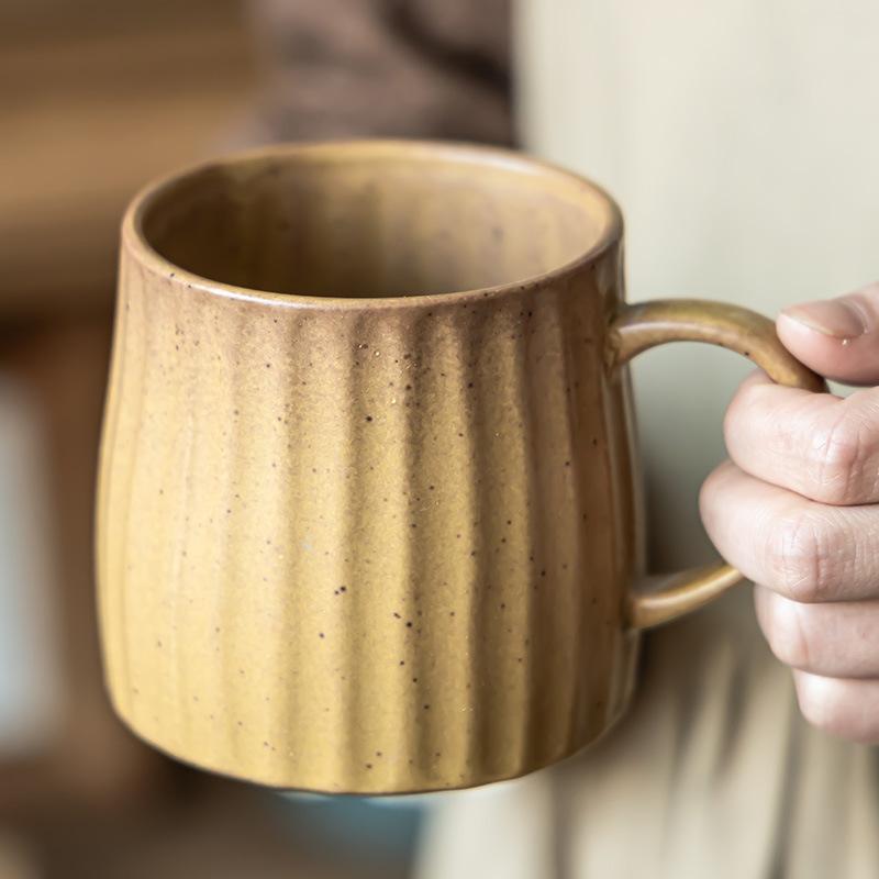 Ceramiczny Kubek Duża Pojemność Retro Pionowy Kubek Japoński Kubek Śniadaniowy Domowy Kubek do Wody Restauracyjny Kubek do Kawy