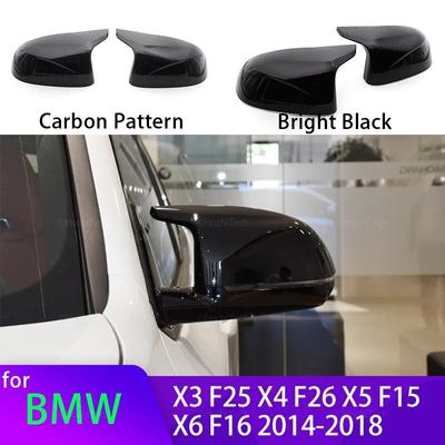Koolstofvezel auto achteruitkijk deur vleugel zijspiegel afdekking kap shell voor BMW F25 X3, F26 X4, F15 X5, F16 X6 2014-2018 accessoires