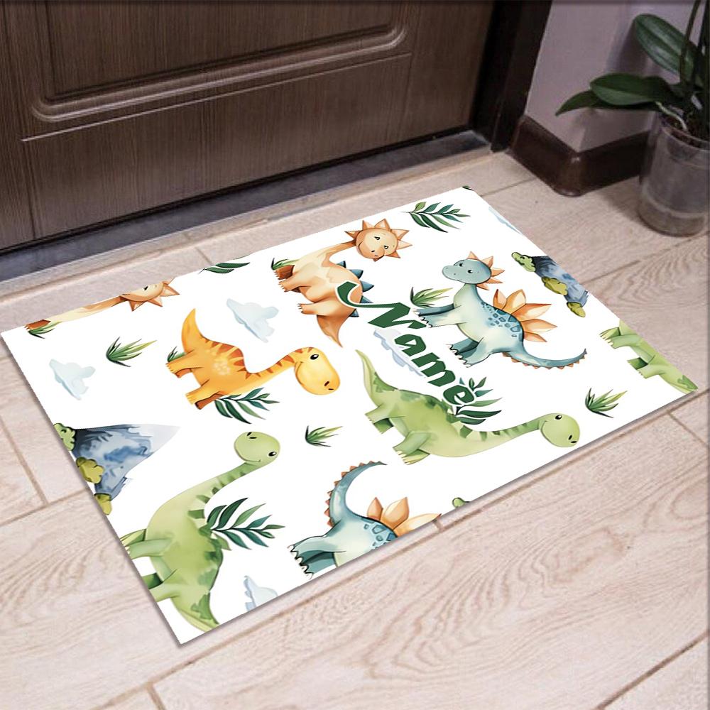 Custom Name Dinosaur Printed Carpet,Rug for Office Chair Living Room Bedroom Kitchen Room Decor Gifts.